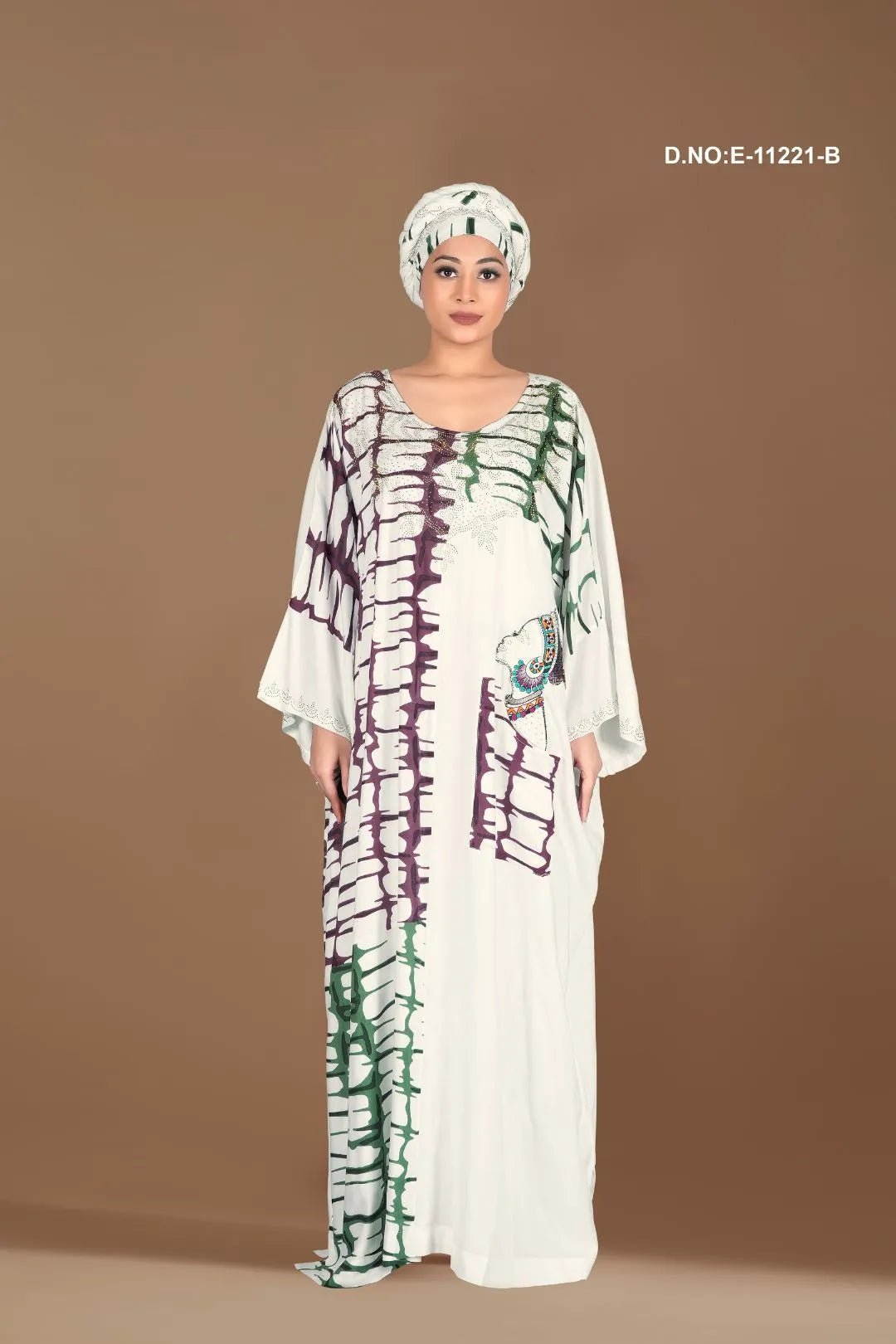 Farasha Gown with Bright Print and Patchwork - غاجي والا إكسبورت Gajiwala Export