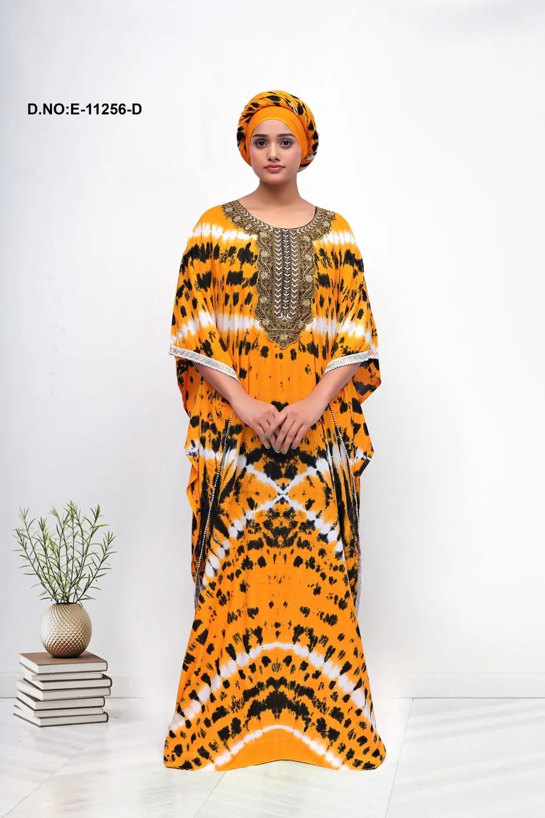 Farasha Gown with Centralized Tie - Dye Motif - غاجي والا إكسبورت Gajiwala Export