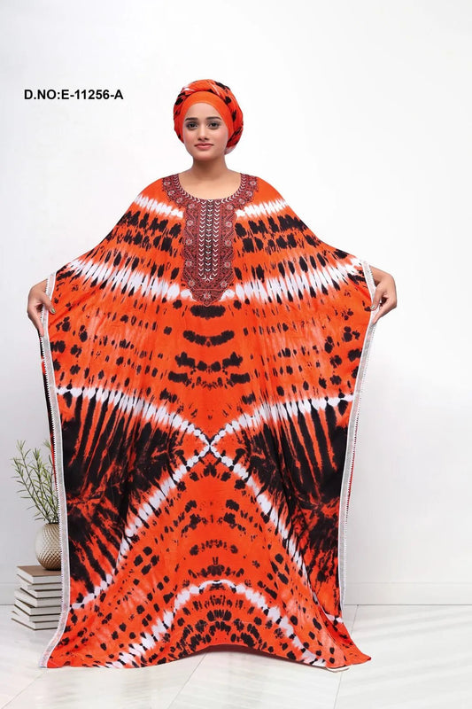 Farasha Gown with Centralized Tie - Dye Motif - غاجي والا إكسبورت Gajiwala Export