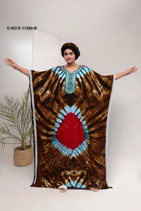 Farasha Gown with Centralized Tie - Dye Motif - غاجي والا إكسبورت Gajiwala Export