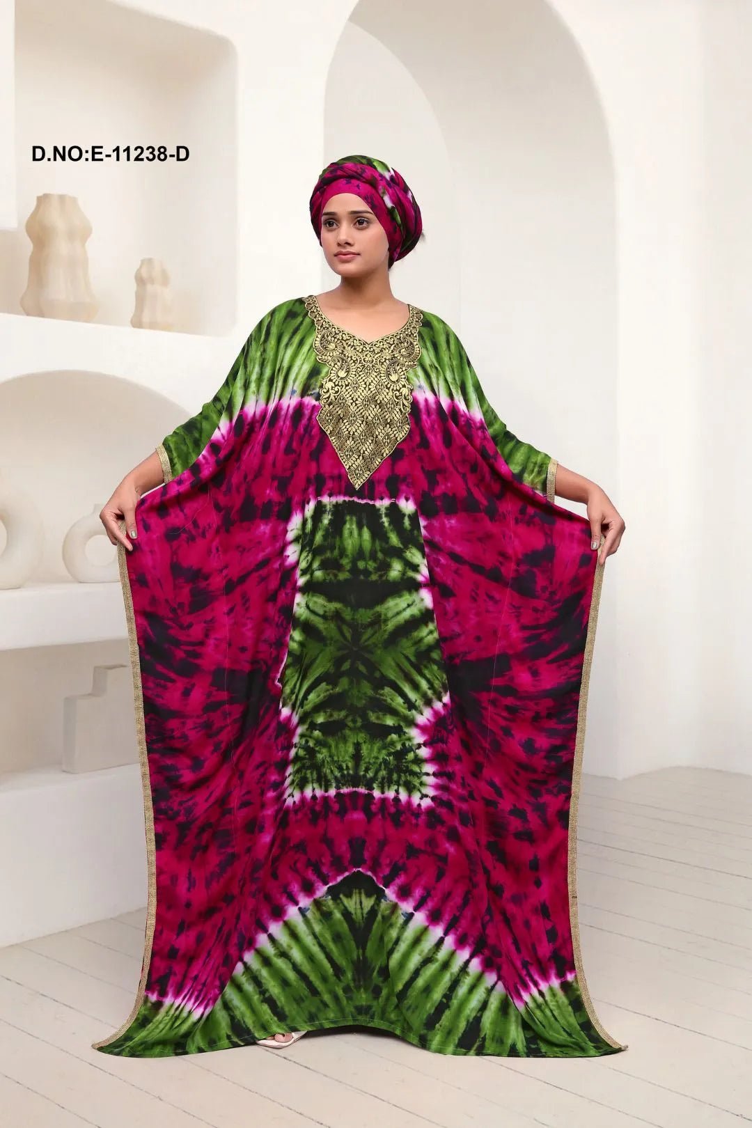 Farasha Gown with Gold Embroidered Yoke - غاجي والا إكسبورت Gajiwala Export