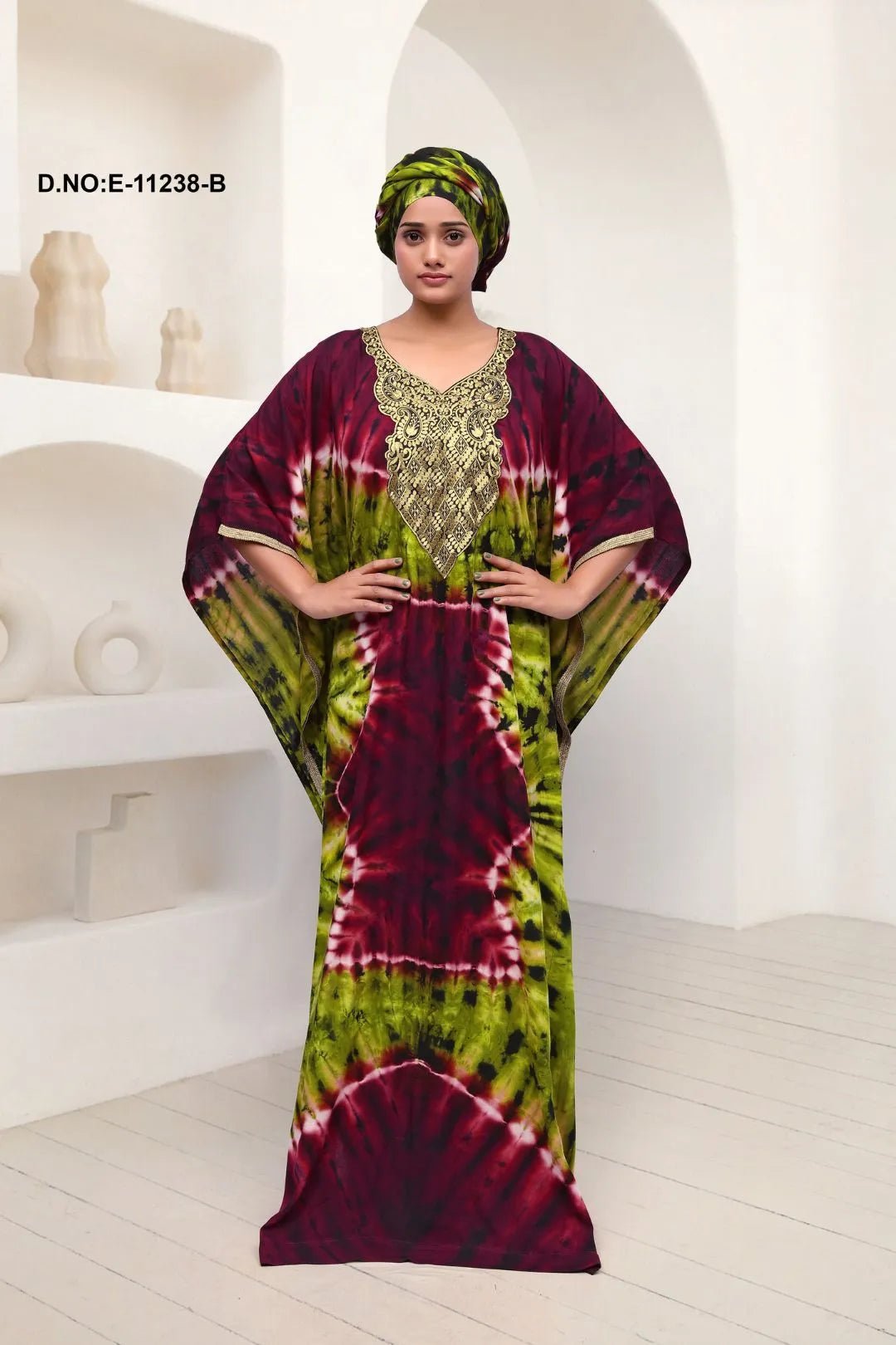 Farasha Gown with Gold Embroidered Yoke - غاجي والا إكسبورت Gajiwala Export