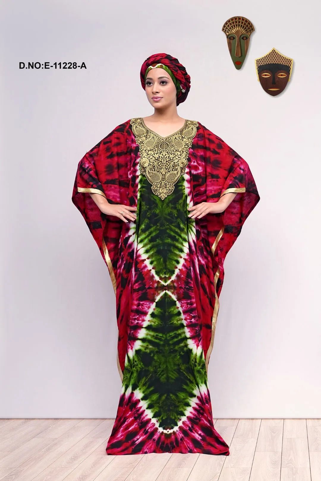 Farasha Gown with Gold Embroidery Yoke - غاجي والا إكسبورت Gajiwala Export