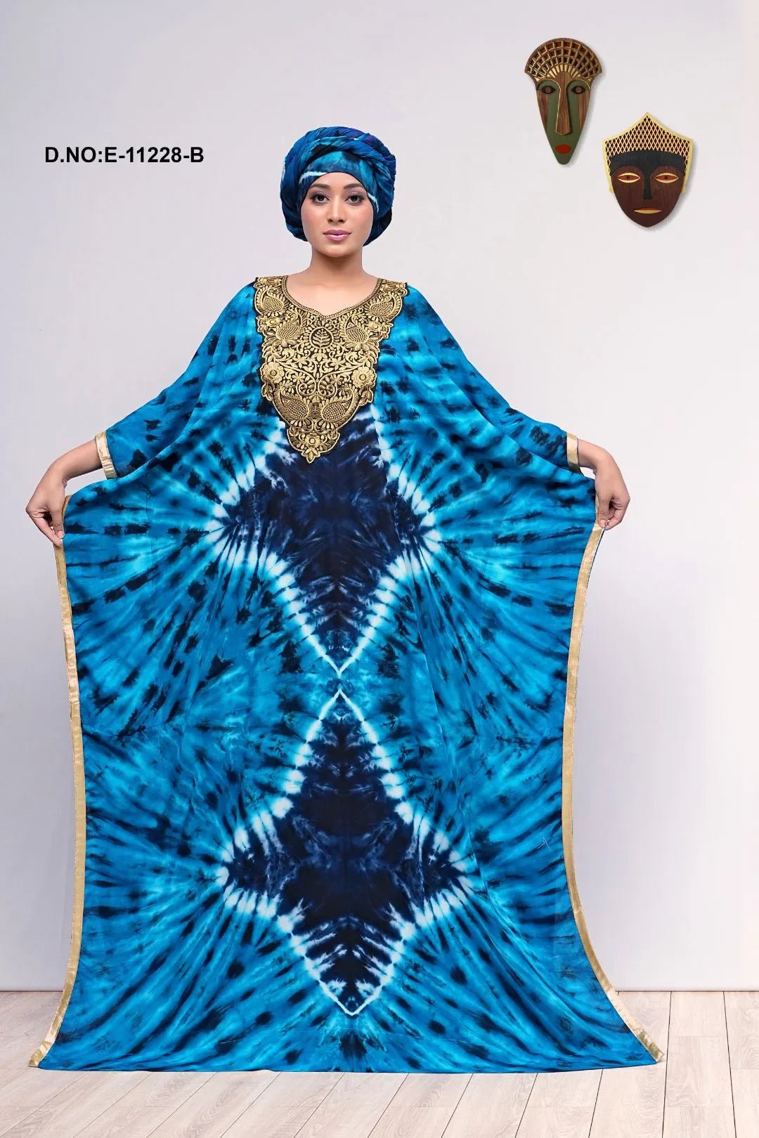 Farasha Gown with Gold Embroidery Yoke - غاجي والا إكسبورت Gajiwala Export