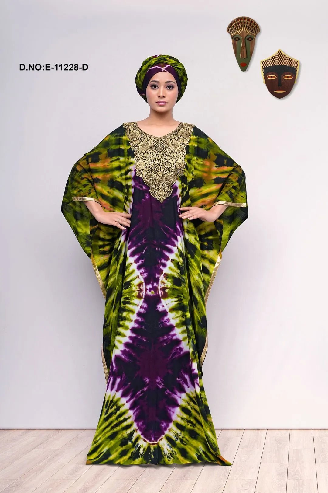 Farasha Gown with Gold Embroidery Yoke - غاجي والا إكسبورت Gajiwala Export