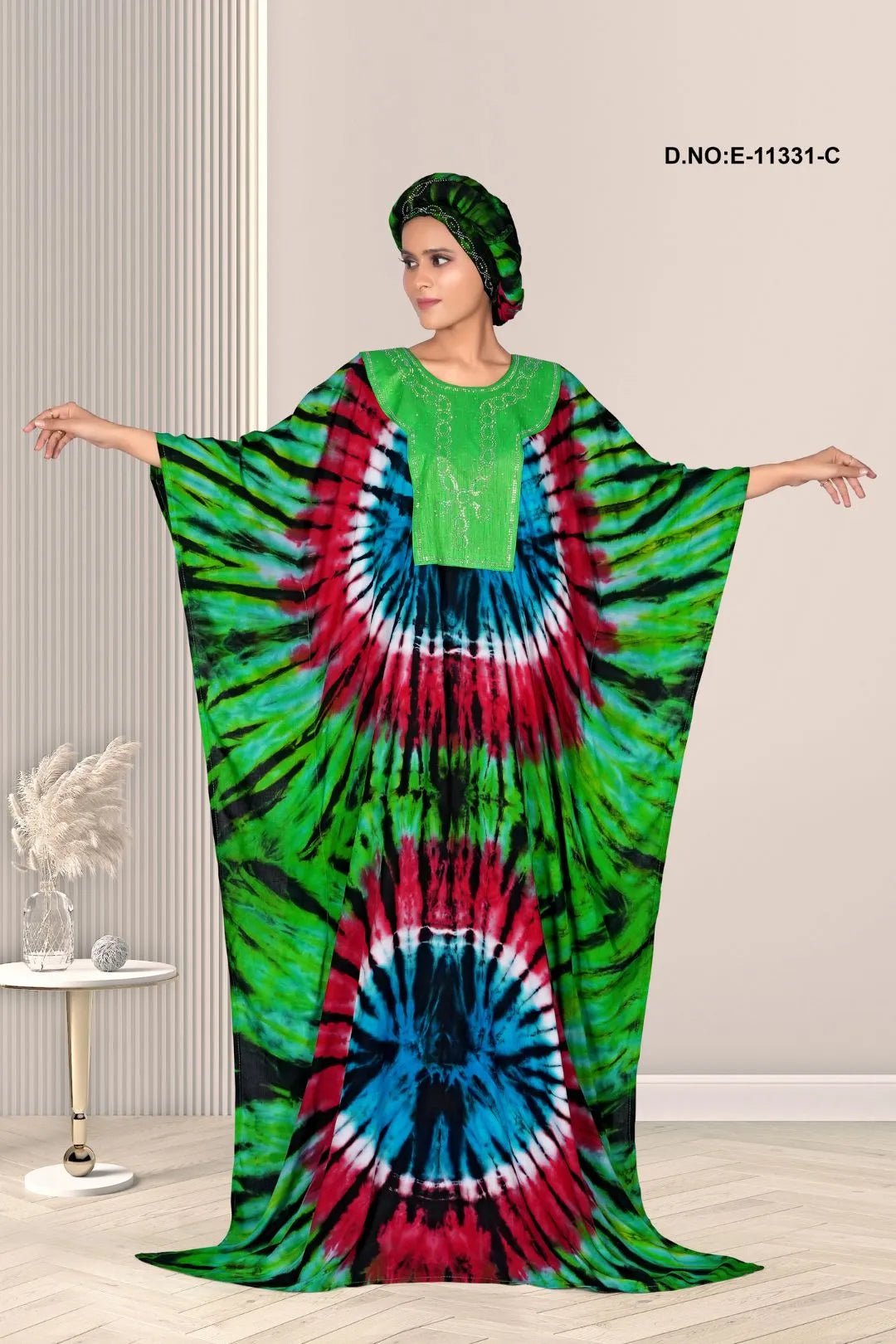 Farasha Gown with Stone Beaded Motif Art - غاجي والا إكسبورت Gajiwala Export