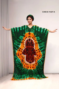 Farasha Gown with Symmetrical Hand Tie - Dye - غاجي والا إكسبورت Gajiwala Export