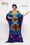 Farasha Gown with Tie - Dye and Gold Embroidery - غاجي والا إكسبورت Gajiwala Export