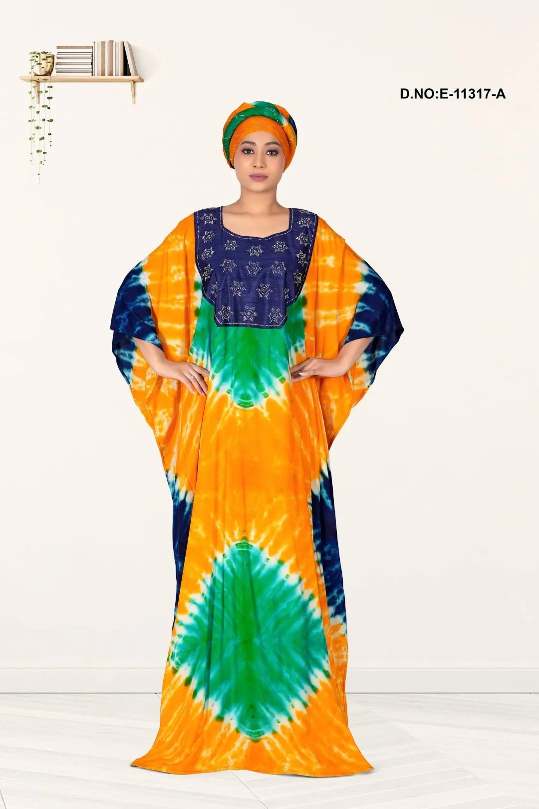 Farasha Gown with Yoke and Bright Stripe Art - غاجي والا إكسبورت Gajiwala Export