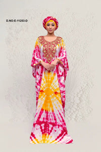 Farasha Kaftan Gown with Gold Embroidered Yoke - غاجي والا إكسبورت Gajiwala Export