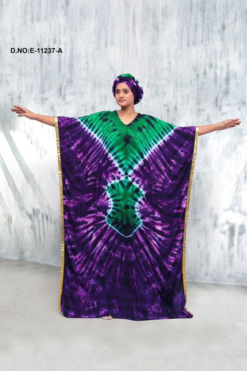 Farasha Kaftan Gown with Graphic Print For Women - غاجي والا إكسبورت Gajiwala Export