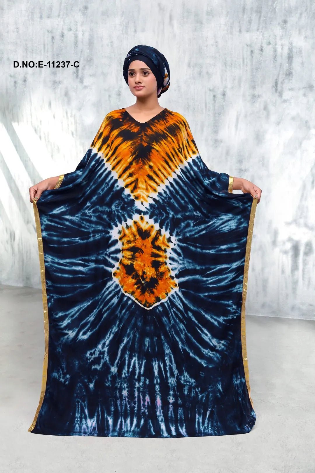 Farasha Kaftan Gown with Graphic Print For Women - غاجي والا إكسبورت Gajiwala Export