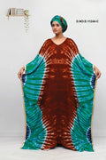 Farasha Kaftan Gown with Graphic Tie - Dye - غاجي والا إكسبورت Gajiwala Export