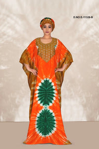 Farasha Kaftan Gown with Silver - Beaded Yoke - غاجي والا إكسبورت Gajiwala Export