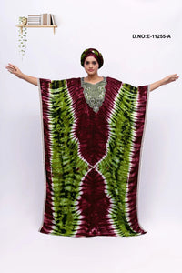 Farasha Kaftan Gown with White Beaded Yoke - غاجي والا إكسبورت Gajiwala Export