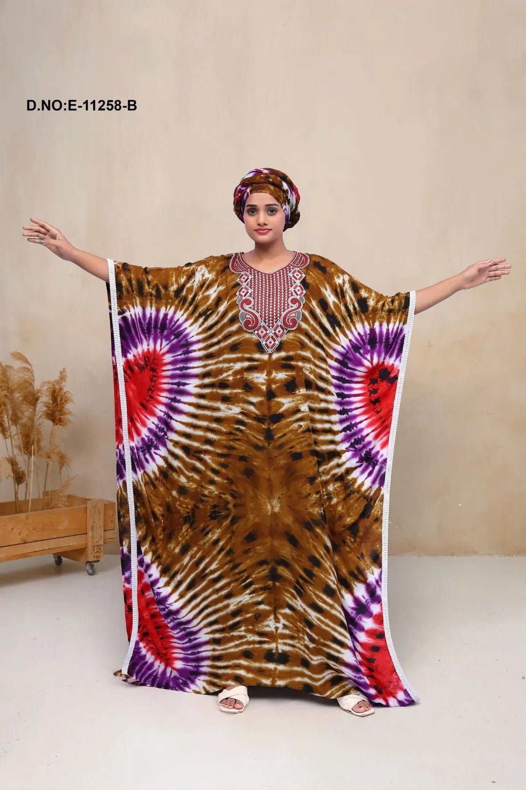 Farasha Kaftan with Gold and Silver Beading - غاجي والا إكسبورت Gajiwala Export