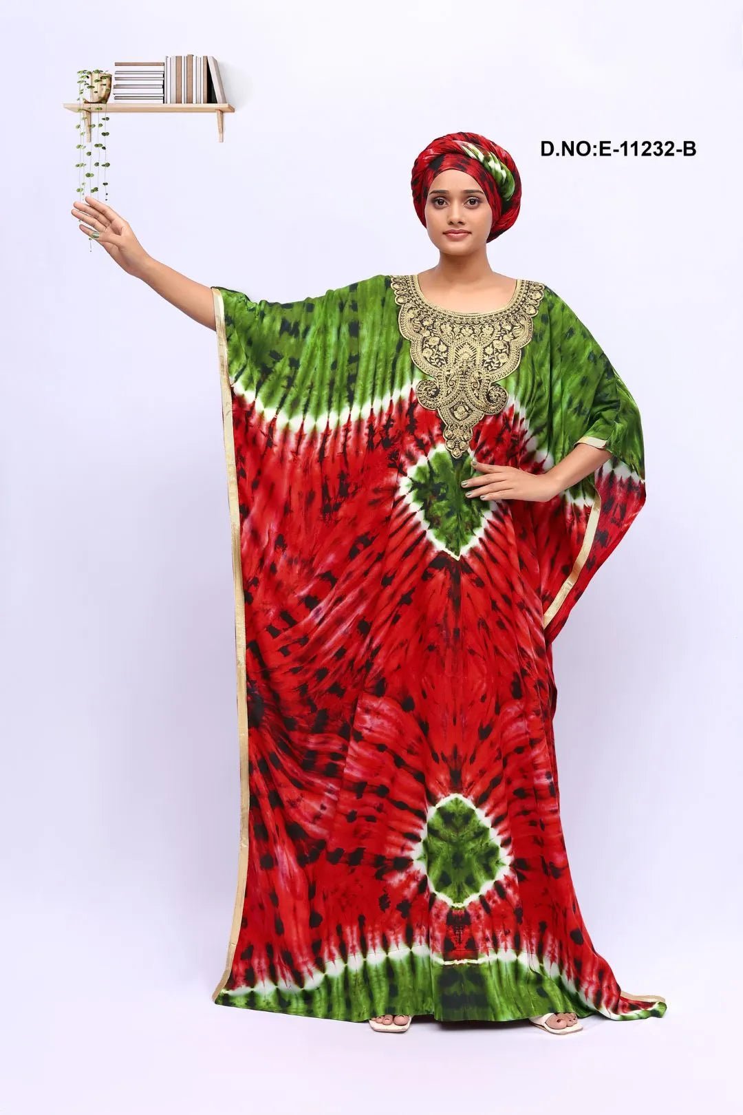 Farasha Kaftan with Gold Embroidery Yoke - غاجي والا إكسبورت Gajiwala Export