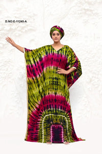 Farasha Kaftan with Vertical Tie - Dye Stripe - غاجي والا إكسبورت Gajiwala Export
