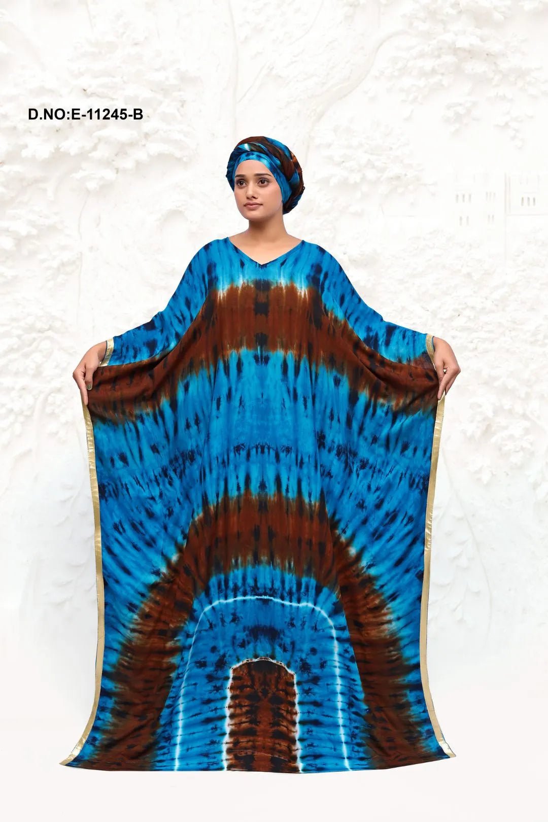 Farasha Kaftan with Vertical Tie - Dye Stripe - غاجي والا إكسبورت Gajiwala Export