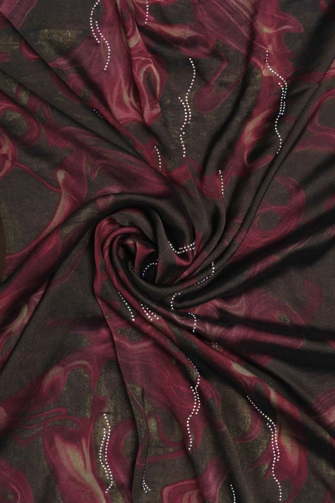 Fiery Inferno Abstract Wine Print Stole For Women - غاجي والا إكسبورت Gajiwala Export