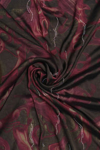 Fiery Inferno Abstract Wine Print Stole For Women - غاجي والا إكسبورت Gajiwala Export