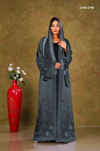 Floral Print Chiffon Shrug with Geometric Border - غاجي والا إكسبورت Gajiwala Export