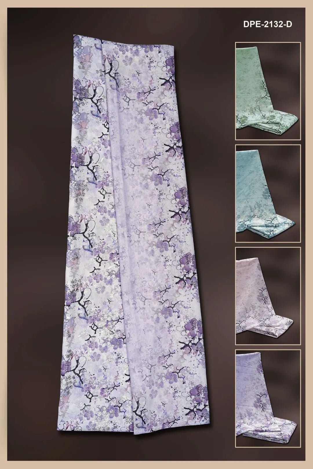 Floral Print Dress Material with Texture Fabric - غاجي والا إكسبورت Gajiwala Export