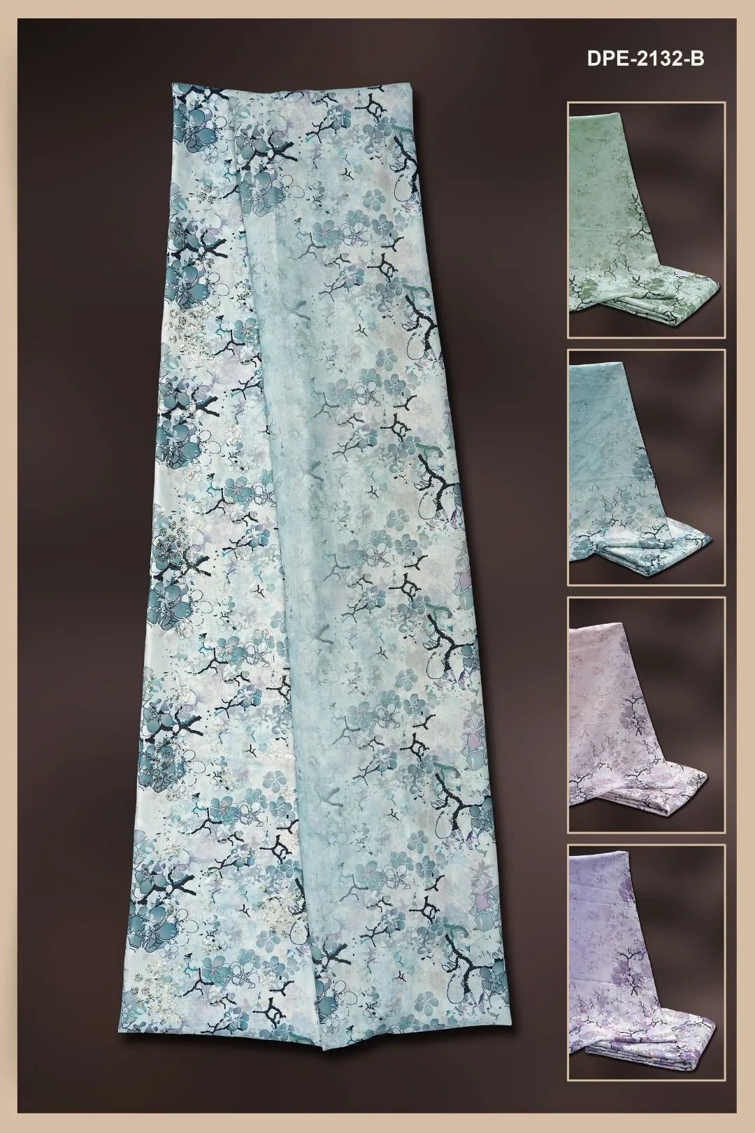 Floral Print Dress Material with Texture Fabric - غاجي والا إكسبورت Gajiwala Export