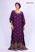 Fluid Gown with Scattered Gold Starbursts - غاجي والا إكسبورت Gajiwala Export