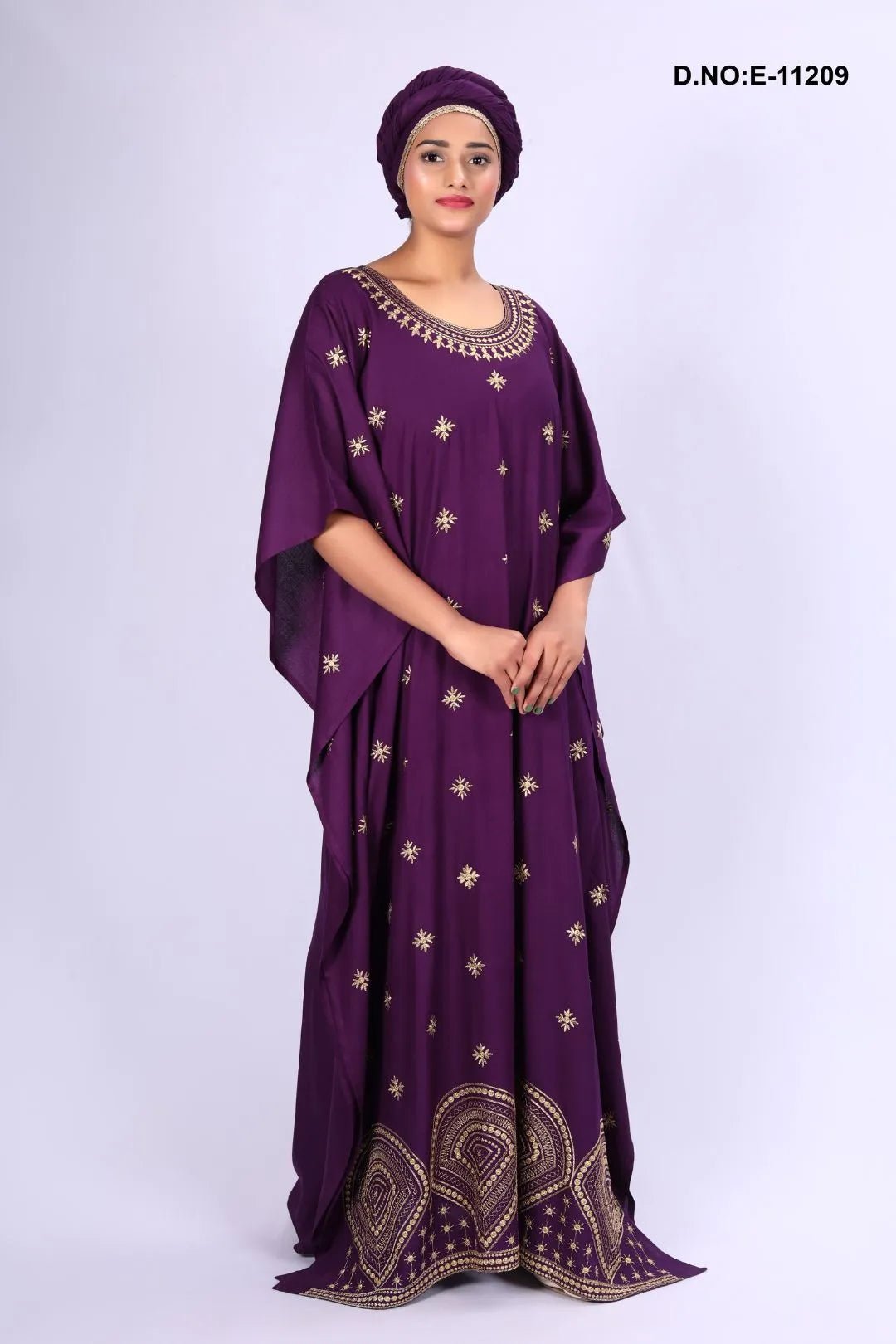 Fluid Gown with Scattered Gold Starbursts - غاجي والا إكسبورت Gajiwala Export