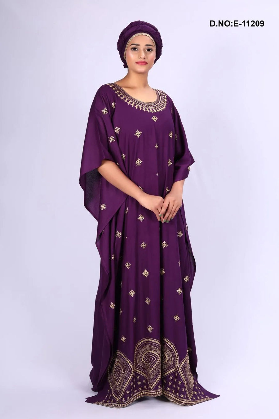 Fluid Gown with Scattered Gold Starbursts - غاجي والا إكسبورت Gajiwala Export
