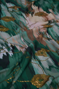 Premium Viscose Blend Silk Fabric with Digital Print - غاجي والا إكسبورت Gajiwala Export