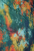 Forest Fire Abstract with Shimmering Zari Trails Fabric - غاجي والا إكسبورت Gajiwala Export