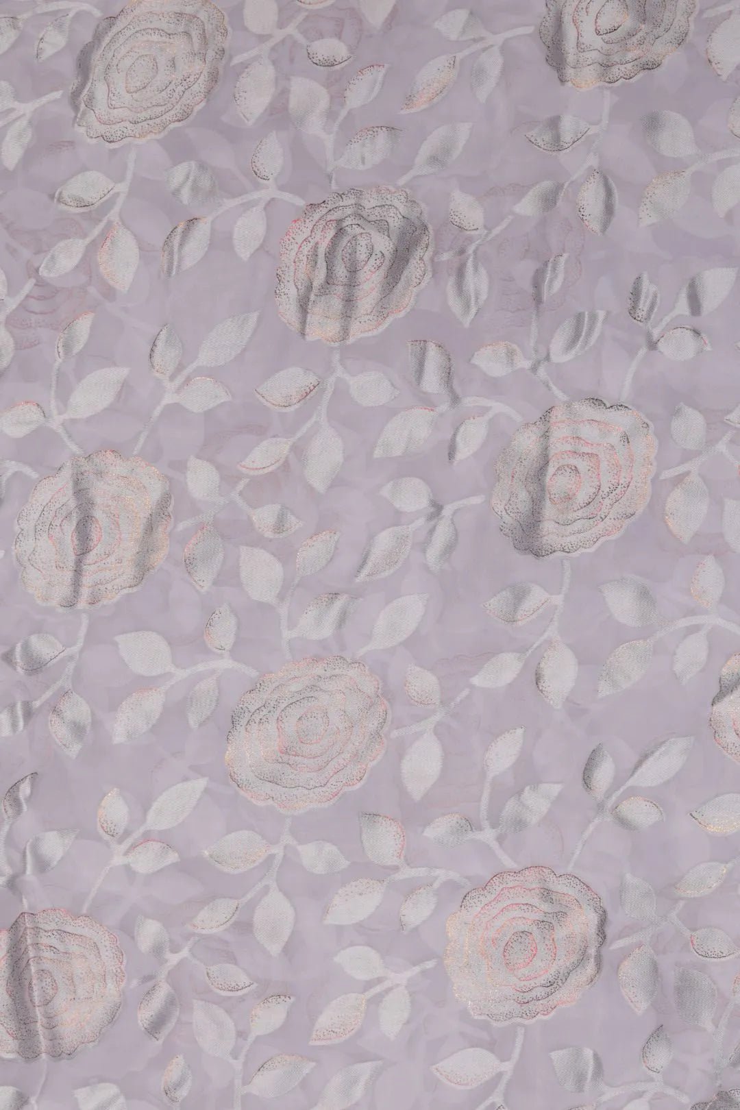 Frosty Metallic Floral Brasso Fabric - غاجي والا إكسبورت Gajiwala Export