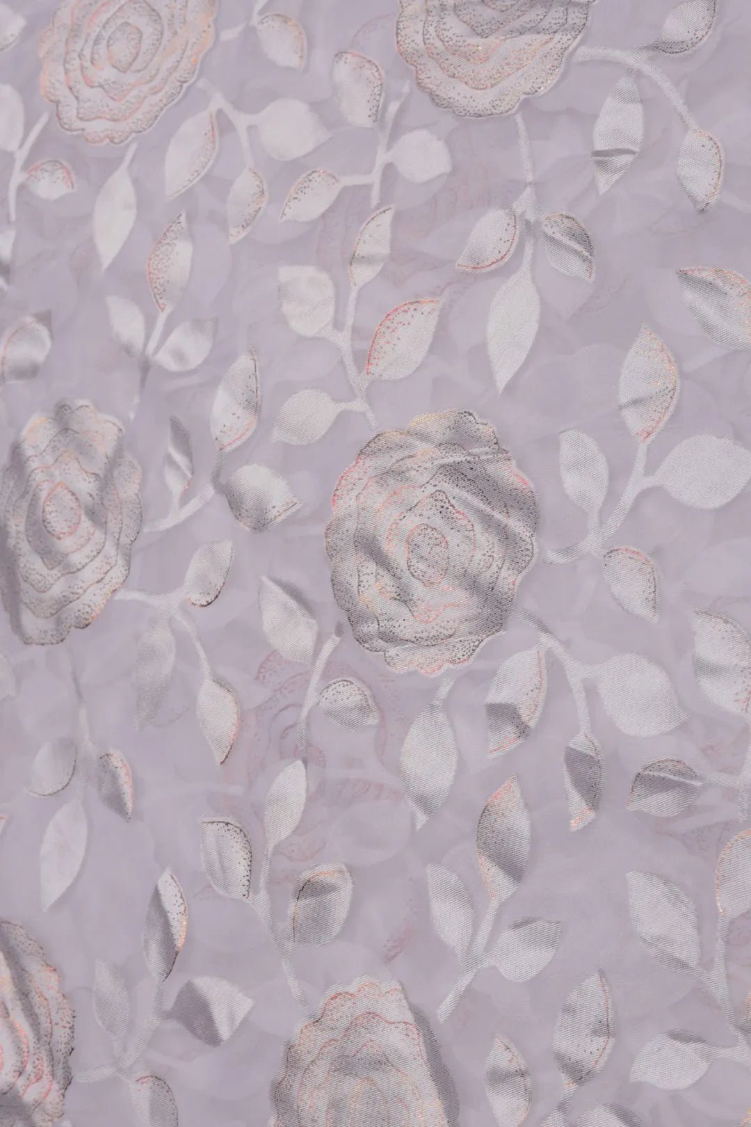 Frosty Metallic Floral Brasso Fabric - غاجي والا إكسبورت Gajiwala Export