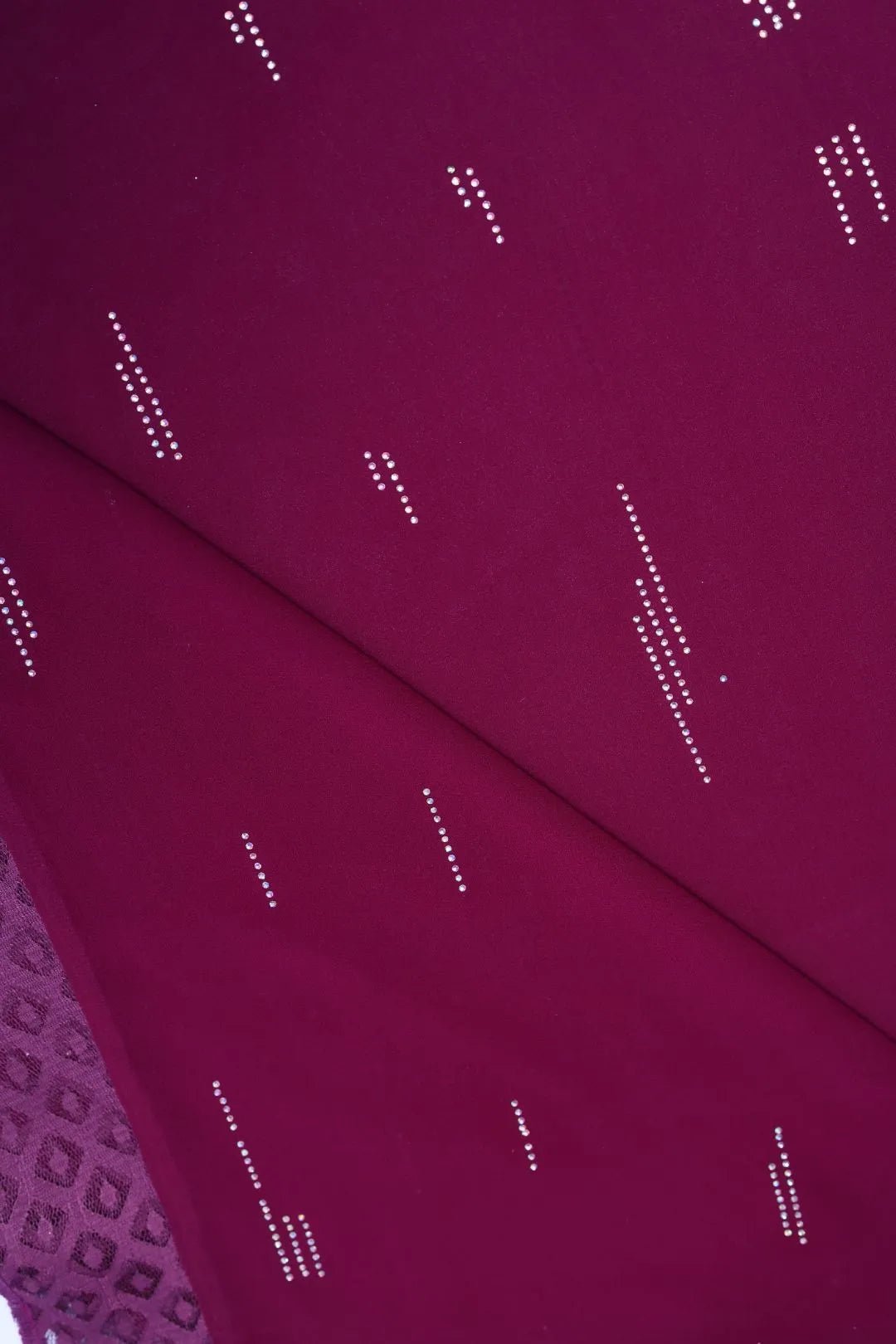 Fuchsia Bloom Micro - Dashed Wine Designer Stole - غاجي والا إكسبورت Gajiwala Export