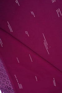 Fuchsia Bloom Micro - Dashed Wine Designer Stole - غاجي والا إكسبورت Gajiwala Export