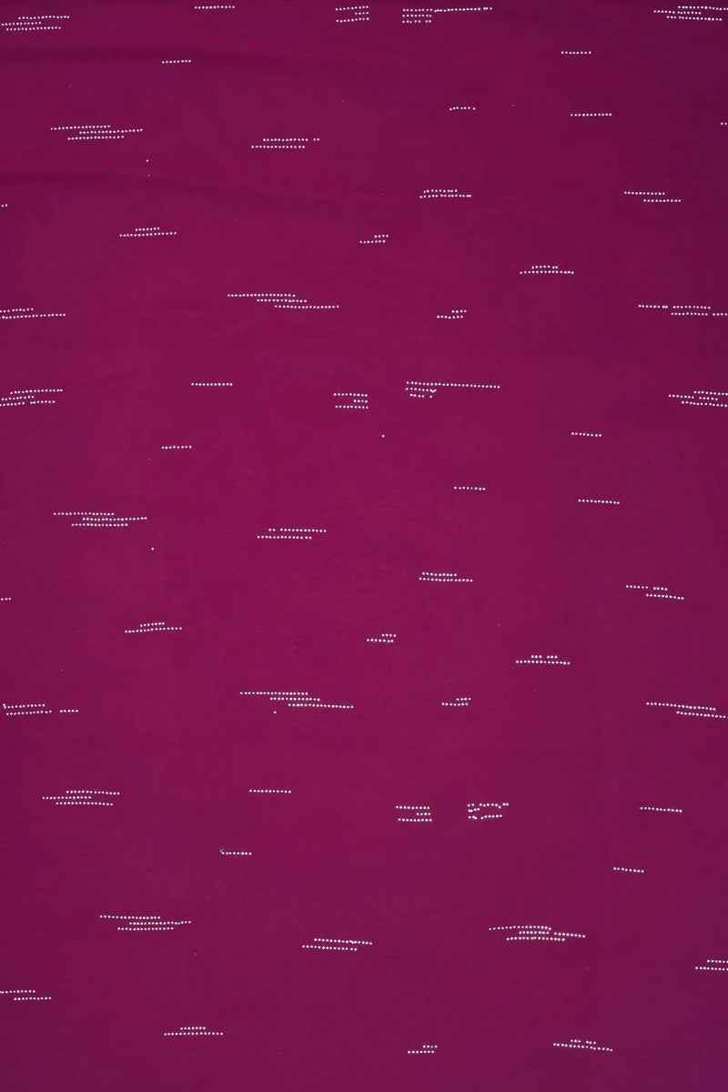 Fuchsia Bloom Micro - Dashed Wine Designer Stole - غاجي والا إكسبورت Gajiwala Export