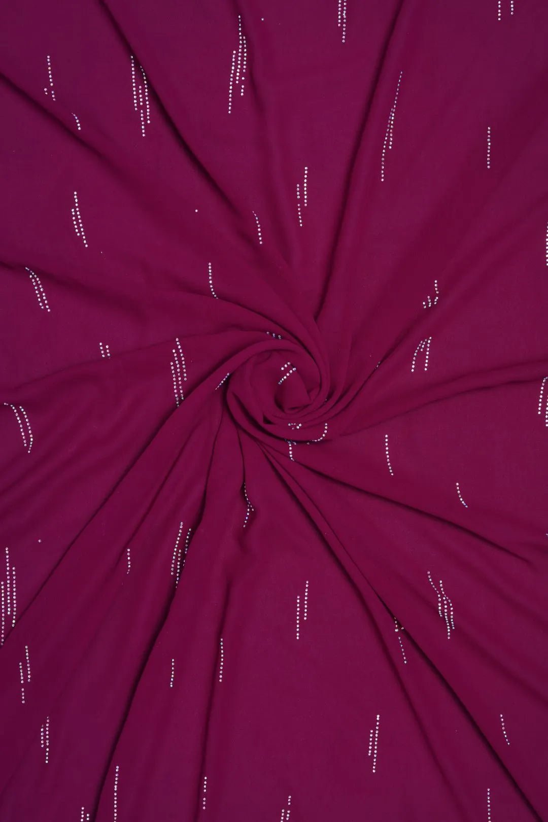 Fuchsia Bloom Micro - Dashed Wine Designer Stole - غاجي والا إكسبورت Gajiwala Export