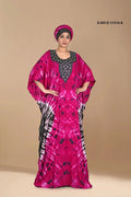 Fuchsia Farasha Gown with Jet Beaded Yoke - غاجي والا إكسبورت Gajiwala Export
