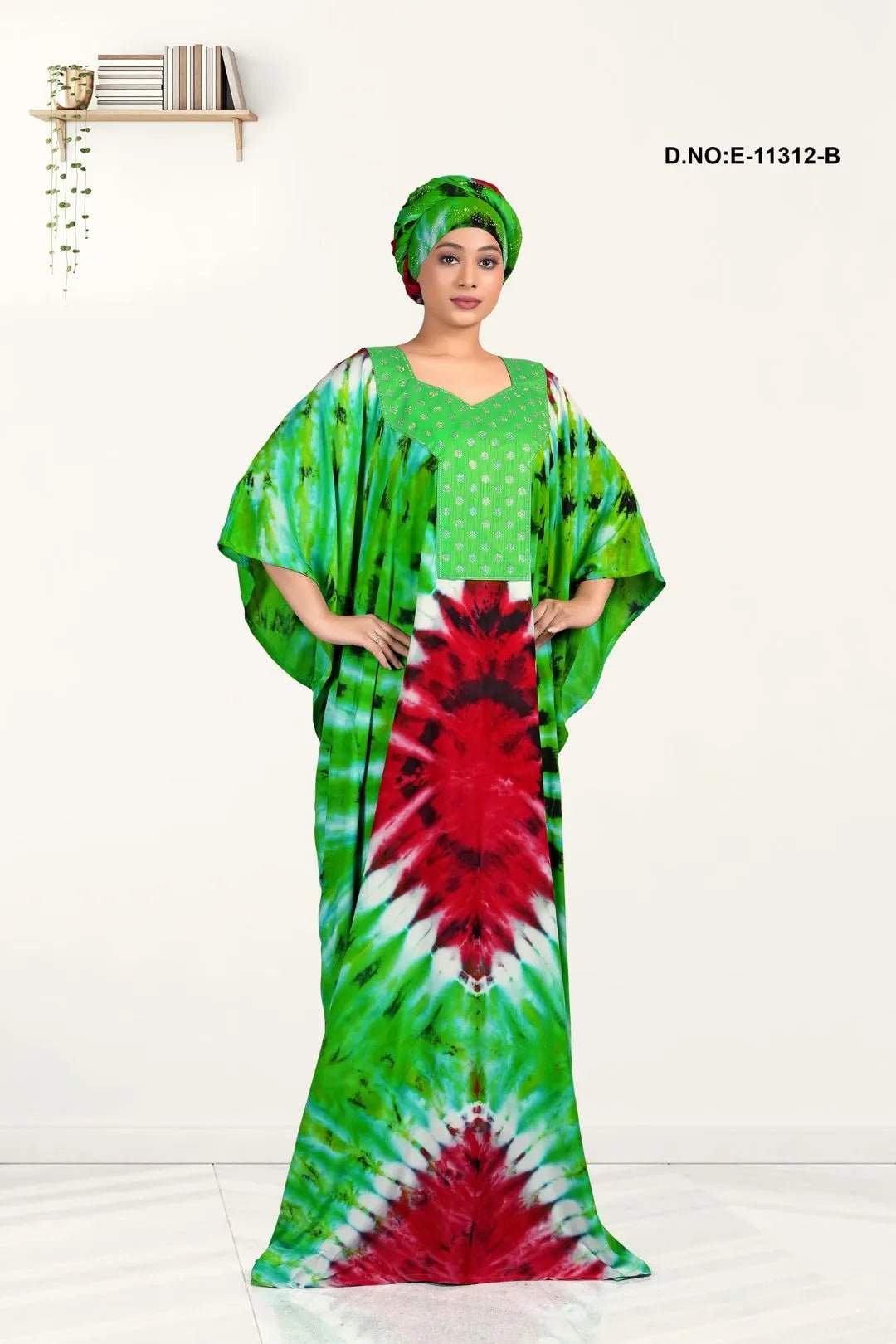 Fuchsia Farasha Kaftan Gown with Crystal Yoke - غاجي والا إكسبورت Gajiwala Export