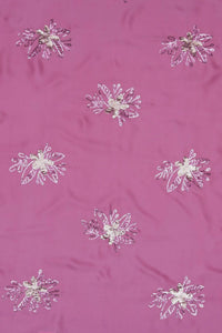 Fuchsia Floral fabric Spengal Sequin Embroidered Fabric- غاجي والا إكسبورت Gajiwala Export