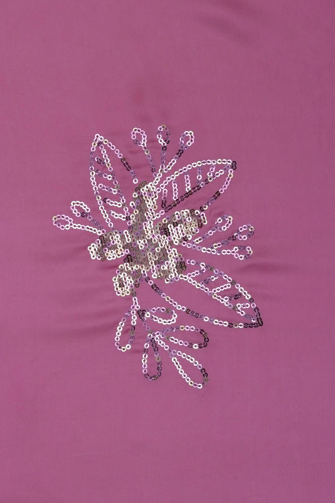 Fuchsia Floral fabric Spengal Sequin Embroidered Fabric - غاجي والا إكسبورت Gajiwala Export