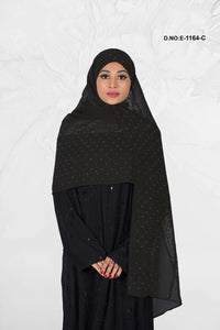Georgette Hijab with Rasel Net Lace Border - غاجي والا إكسبورت Gajiwala Export