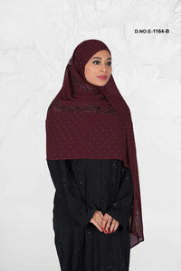 Georgette Hijab with Rasel Net Lace Border - غاجي والا إكسبورت Gajiwala Export