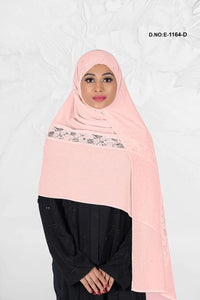 Georgette Hijab with Rasel Net Lace Border - غاجي والا إكسبورت Gajiwala Export