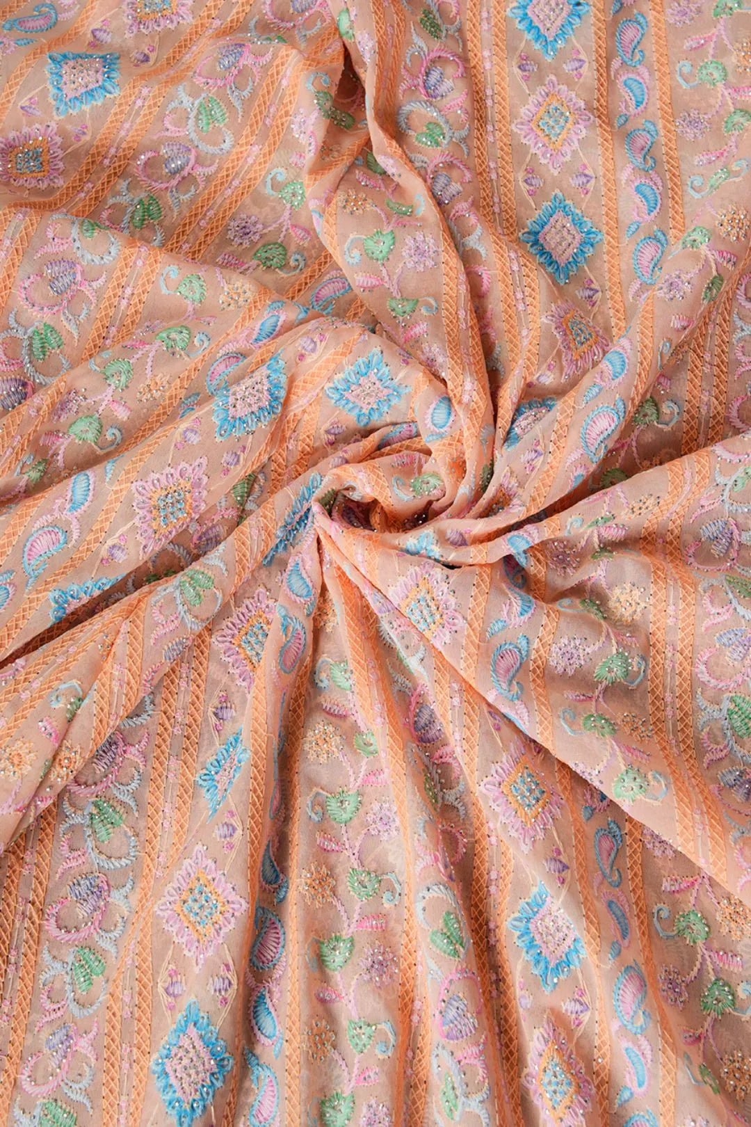 Georgette Shrug in Blush Chikankari Embroidery - غاجي والا إكسبورت Gajiwala Export