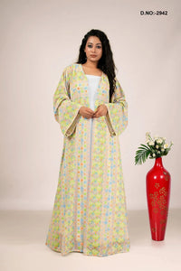 Georgette Shrug in Chikankari Grid Embroidery - غاجي والا إكسبورت Gajiwala Export