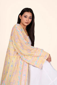 Georgette Shrug in Striped Chikankari Work - غاجي والا إكسبورت Gajiwala Export