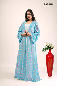 Georgette Shrug in Twilight Chikankari Harmony - غاجي والا إكسبورت Gajiwala Export